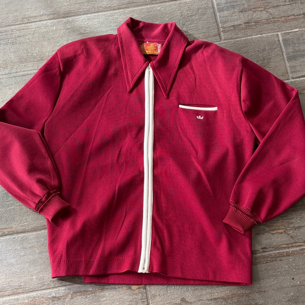 Vintage 100% polyester zip up from Sears.